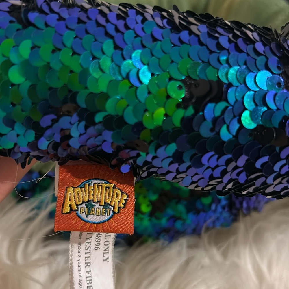 Adventure Planet Plush Snake Sequinimals Toy Green Blue 65 in Long Reptile Boa - Picture 8 of 9